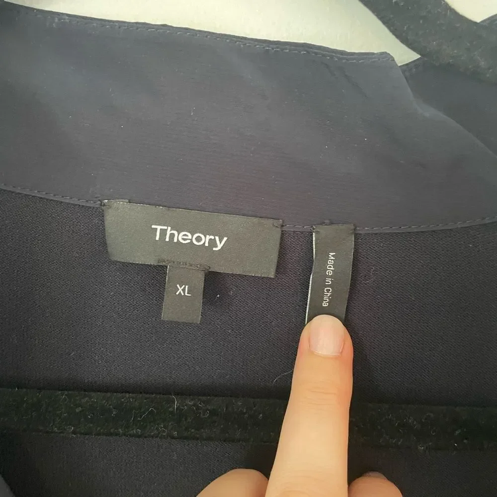 Theory jacket men’s navy Bellville Pk Fine Bilen Full Zip size xlarge